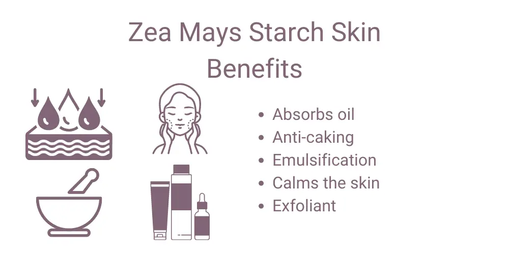 Zea mays starch skin benefits